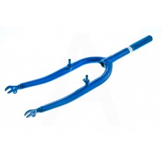 Вилка велосипедная жесткая (c креплением V-brake, 22") (синяя) "DS" mod B