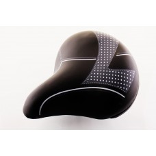 Седло велосипедное Comfort (металл основа) (черно-белое) (270*220)