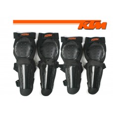 Щитки (наколенники + налокотники, черные) "KTM" (mod.7)