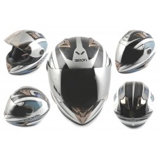 Шлем-интеграл (mod:B-500) (size:M, черно-серый) "BEON"