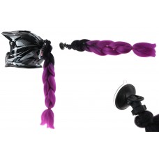 Коса на мотошлем, крепление присоской, 60см, черно-фиолетовый