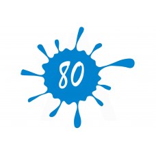 Наклейка декор 80 (24x25см, синяя) (#5627)