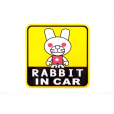 Наклейка декор RABBIT IN CAR (11x11см) (#3470)