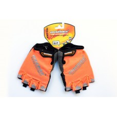 Перчатки без пальцев ( size:XL, оранжевый) "MADBIKE"