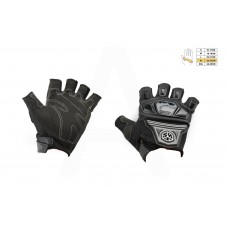 Перчатки без пальцев (mod:MC-24D, size:XL, черные, текстиль) SCOYCO