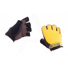 Перчатки без пальцев (size:L, желтые) "FOX"
